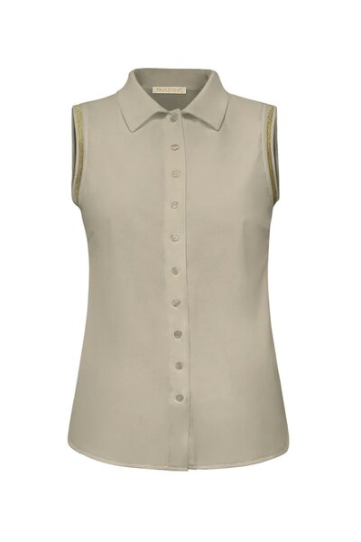 Triple Nine BLS5902 beige Blouse cut sleeves gold bies 