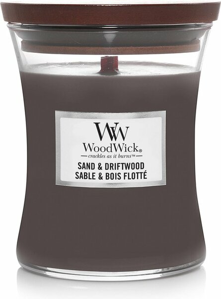 Geurkaars Sand &amp; driftwood medium - Woodwick