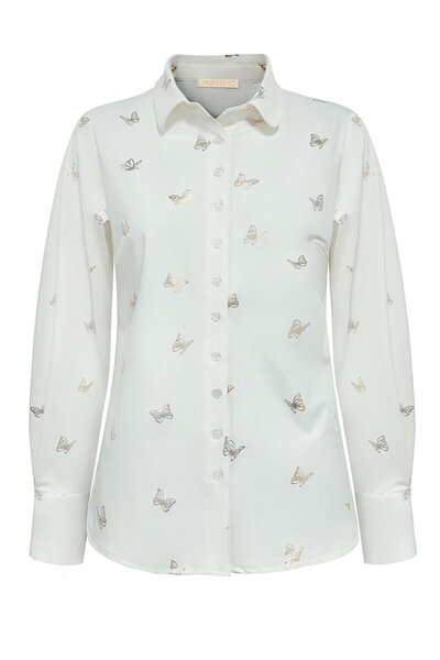 Blouse white gold butterfly print  Triple Nine BLS5927