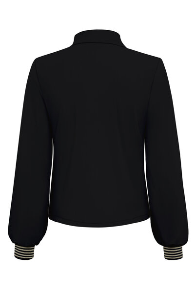 Blazer black short with 1 button and gold rib on cuff Triple Nine BLZ3907