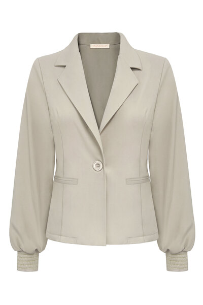Blazer beige short with 1 button and gold rib on cuff Triple Nine BLZ3907