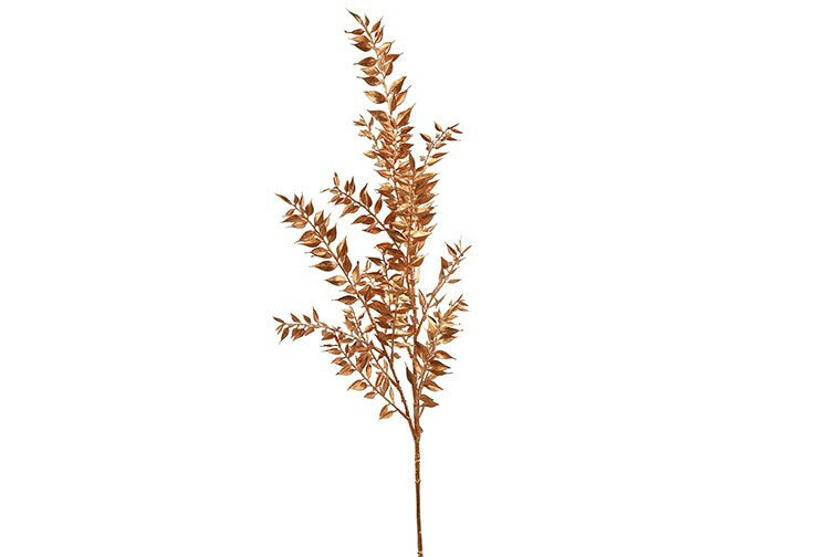 Kunstblad Ruscus metallic koper-L5B14H92CM