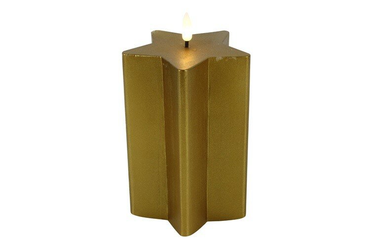 Ster kaars LED Lyon L goud