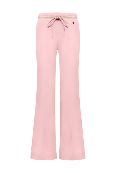 Broek flared powder pink with gold rib belt Triple Nine BR2304