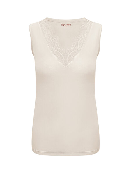 Top Beige ronde hals neck Triple Nine TR9005