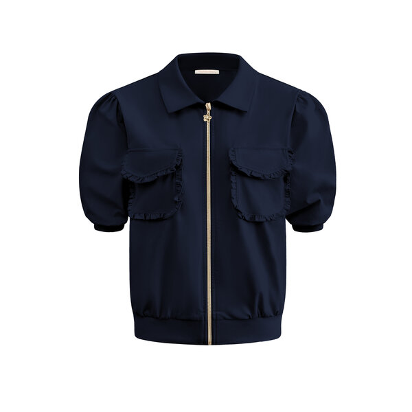 JA92410 Jacket short sleeves with zip and cargo pockets Navy