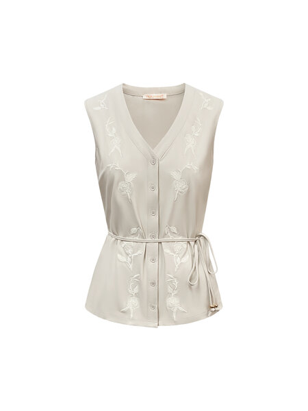 BLS5938 Kit Blouse cut sleeves with embroidery and cord back