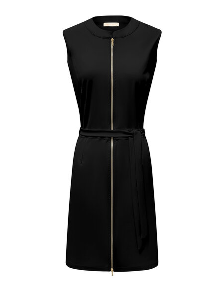 Triple Nine JK- 51819 jurk zwart met korte mouwen