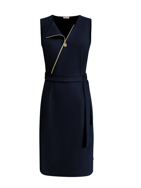 Triple Nine JK51820 Navy Dress cut sleeves with cross zip