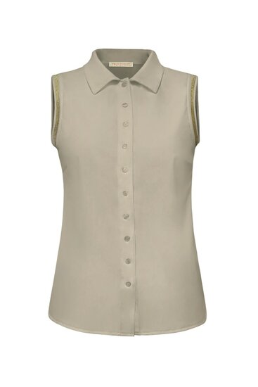 Triple Nine BLS5902 beige Blouse cut sleeves gold bies 