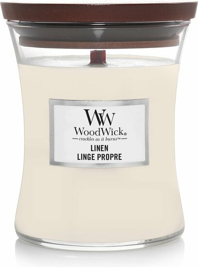 Geurkaars Linen medium - Woodwick