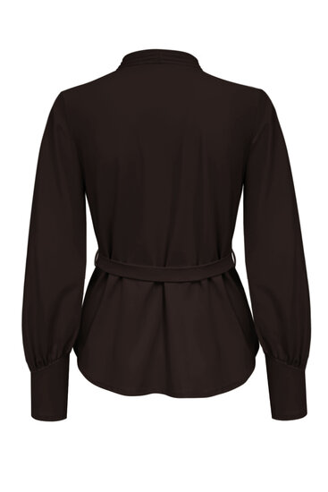 Triple nine blouse brown bls5926 backsite