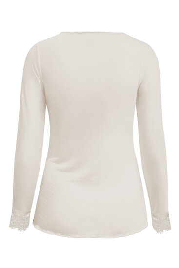 Top Beige  cashmere with lace v neck Triple Nine TR9003 back