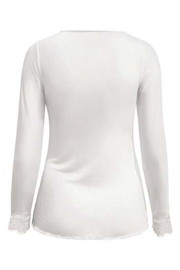 Top Creme cashmere with lace v neck Triple Nine TR9003 back