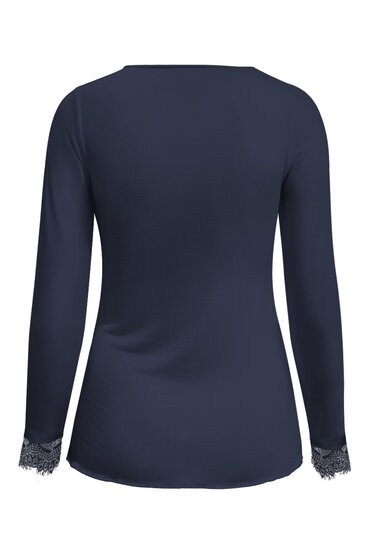 Top navy cashmere with lace v neck Triple Nine TR9003 back
