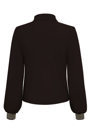 Blazer dark brown short with 1 button and gold rib on cuff Triple Nine BLZ3907 back