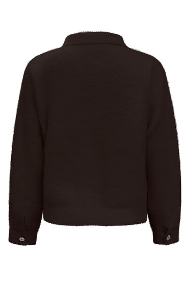 Jacket Dark Brown fluffy with pockets  Triple Nine TR9002 back