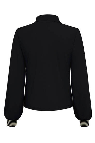 Blazer black short with 1 button and gold rib on cuff Triple Nine BLZ3907
