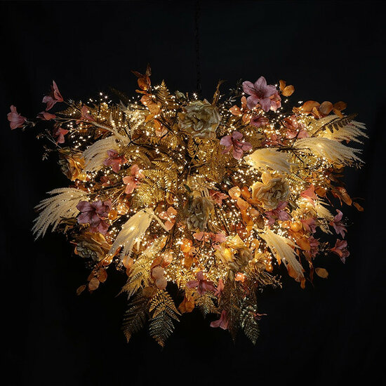 Kunstblad Leder goud lichtjes