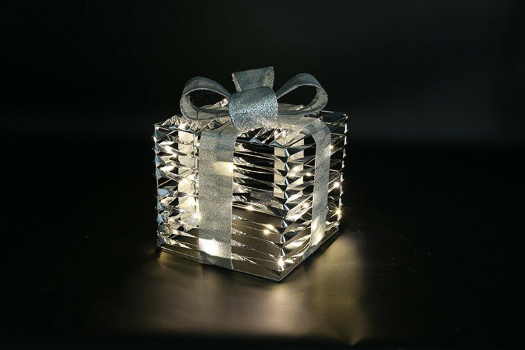Kerstkado LED Bling S glimmend zilver/glitter zilver 1