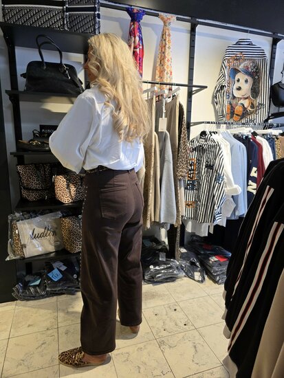 Jeans met studs bruin -1