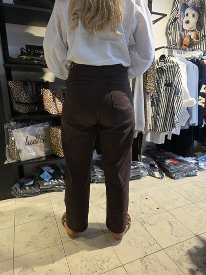 Jeans met studs bruin -4