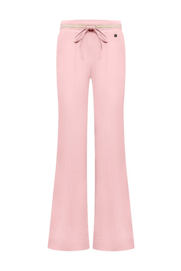 Broek flared powder pink with gold rib belt Triple Nine BR2304