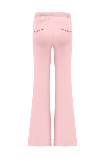 Broek flared powder pink with gold rib belt Triple Nine BR2304 back