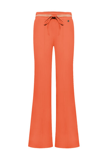 Broek flared Coral with gold rib belt Triple Nine BR2304