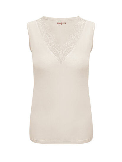 Top Beige ronde hals neck Triple Nine TR9005