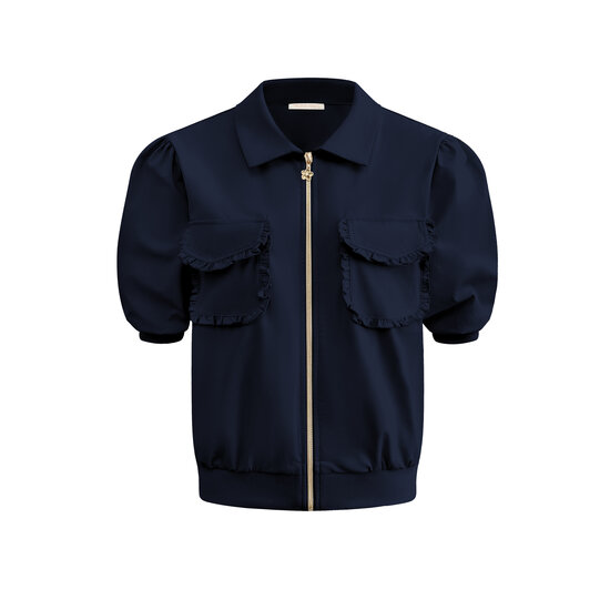 JA92410 Jacket short sleeves with zip and cargo pockets Navy