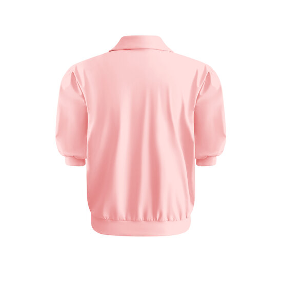 JA92410 Jacket short sleeves with zip and cargo pockets Powder pink back