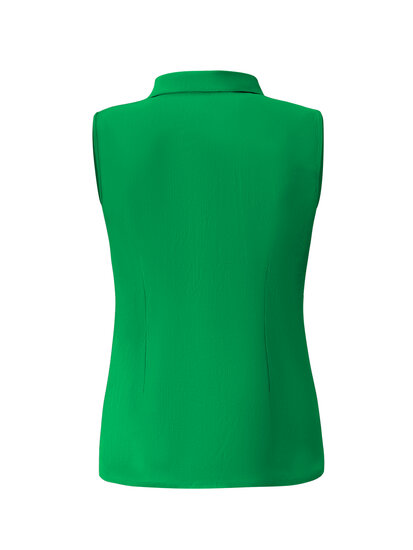 BLS5932 G.Green Blouse cut sleeves with gold buttons back