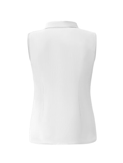 BLS5932 White Blouse cut sleeves with gold buttons Back