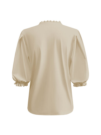 BLS5935 Beige Triple Nine Travel Blouse  back