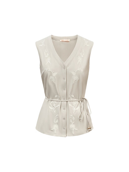 BLS5938 Kit Blouse cut sleeves with embroidery and cord back