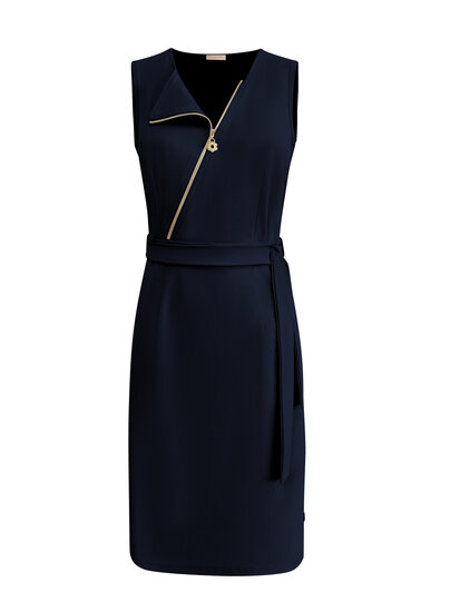 Triple Nine JK51820 Navy Dress cut sleeves with cross zip