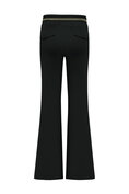 Broek flared black with gold rib belt Triple Nine BR2304