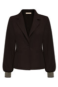 Blazer dark brown short with 1 button and gold rib on cuff Triple Nine BLZ3907