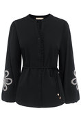 Blouse flower embroidery with cord  Black Triple Nine BLS5923