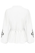 Blouse flower embroidery with cord  White Triple Nine BLS5923