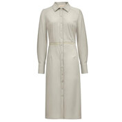 Triple Nine JK51811Dress Beige long all buttons gold rib on belt