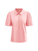 TP6942 Powder pink Top short sleeves with collar and gold buttons