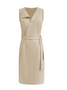 Triple Nine JK51820 Beige Dress cut sleeves with cross zip